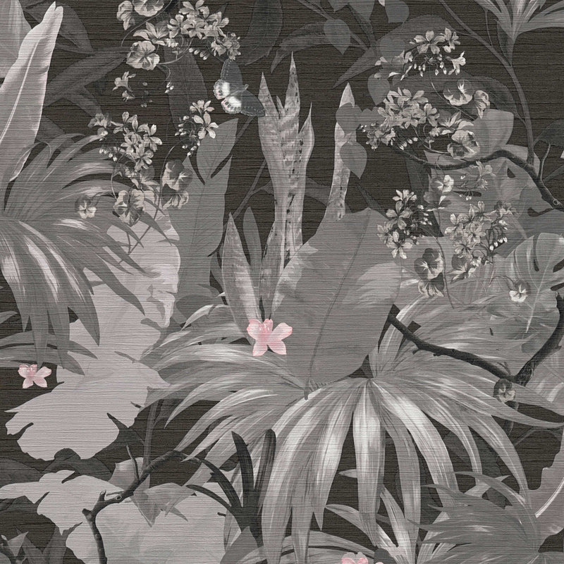 Tapetes ar džungļu dizainu pelēkā krāsā, AS Creation 1360305 AS Creation