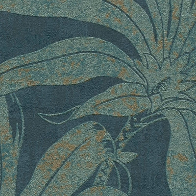 Tapetes ar džungļu lapām: zilā krāsā ar zelta fragmentiem, 1403410 AS Creation