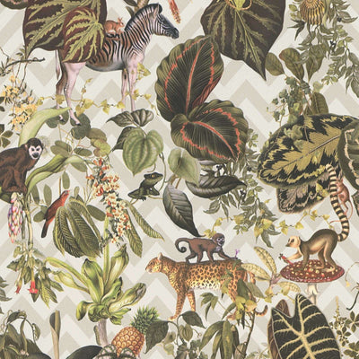 Tapetes ar eksotiskiem putniem un dzīvniekiem, dabiskas krāsas 1345777 Tapetenshop.lv