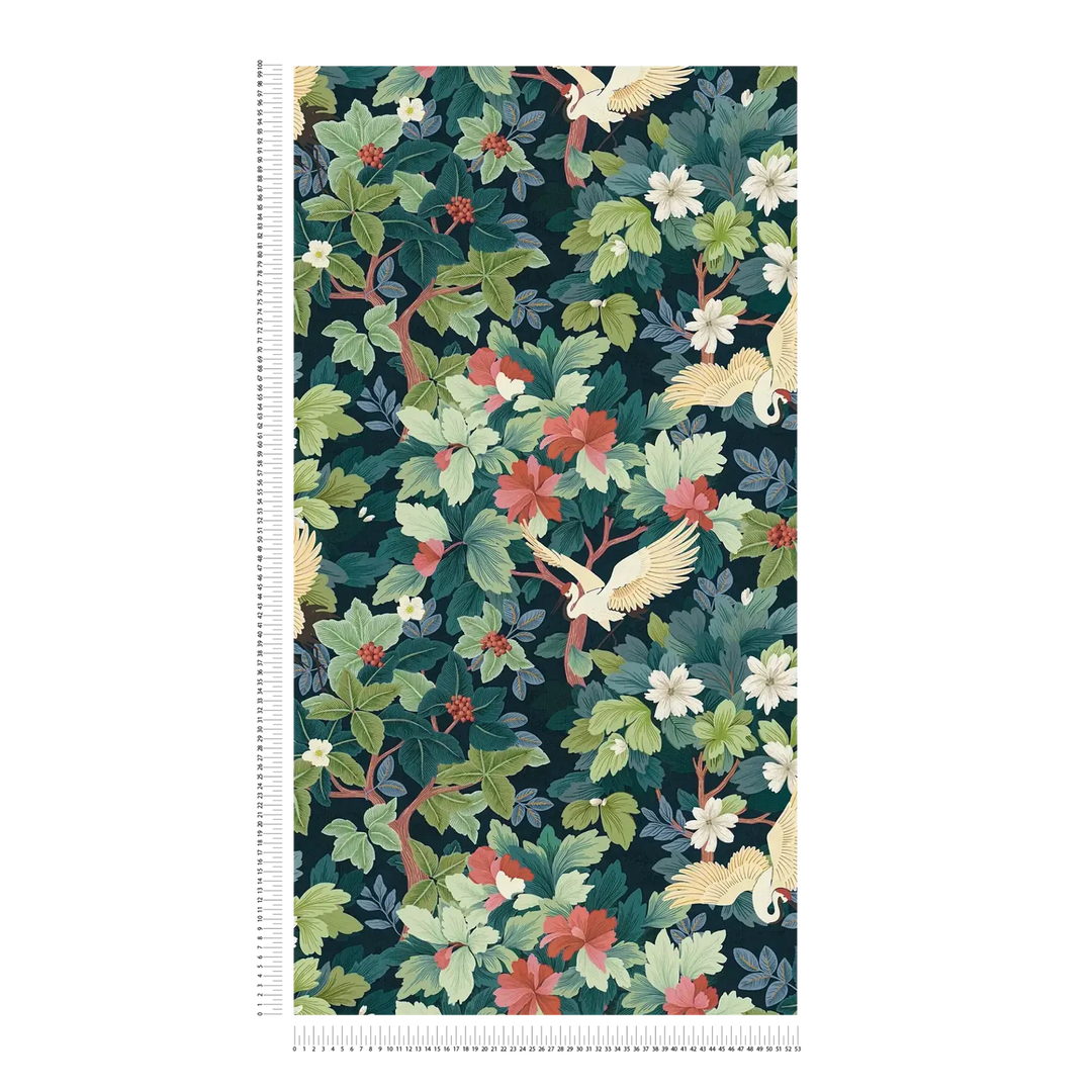 Tapetes ar eksotisku lapu un putnu motīvu,  | zila, zaļa - 3012466 AS Creation