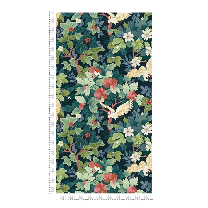 Tapetes ar eksotisku lapu un putnu motīvu,  | zila, zaļa - 3012466 AS Creation