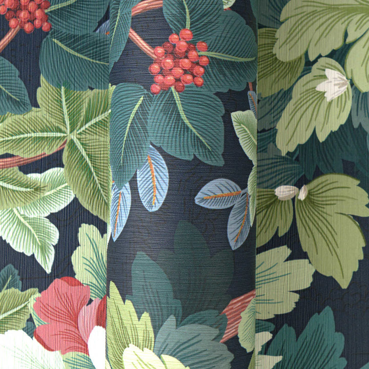 Tapetes ar eksotisku lapu un putnu motīvu,  | zila, zaļa - 3012466 AS Creation