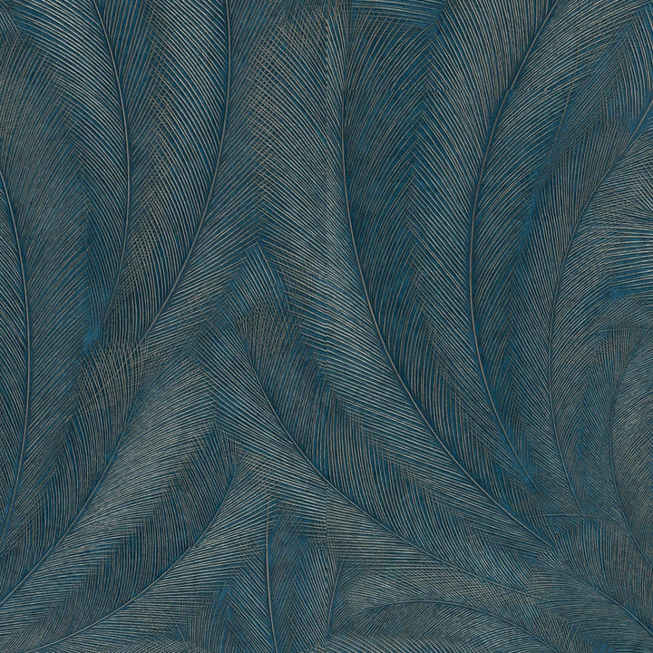 Tapetes 3776103: Lapas, tumši zila/zelts Erismann
