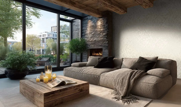 Tapetes ar elegantu augu un lapu dizainu - krēmkrāsa - 3007031 AS Creation