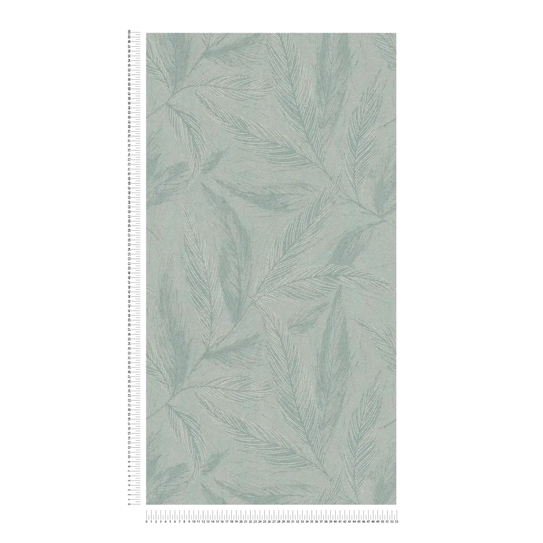 Zaļas tapetes ar filigrānām spalvām (3010665) AS Creation