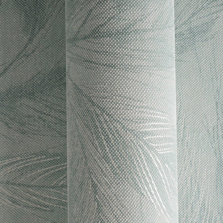 Zaļas tapetes ar filigrānām spalvām (3010665) AS Creation