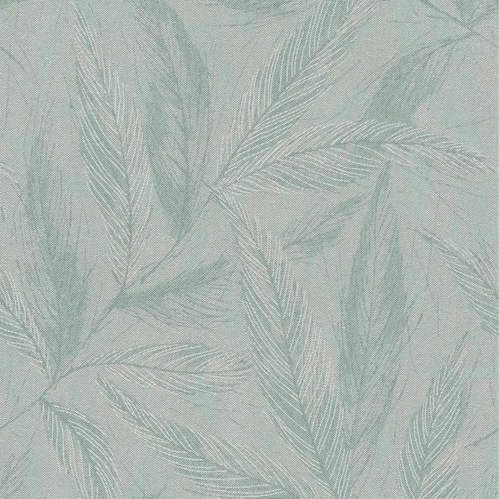 Zaļas tapetes ar filigrānām spalvām (3010665) AS Creation