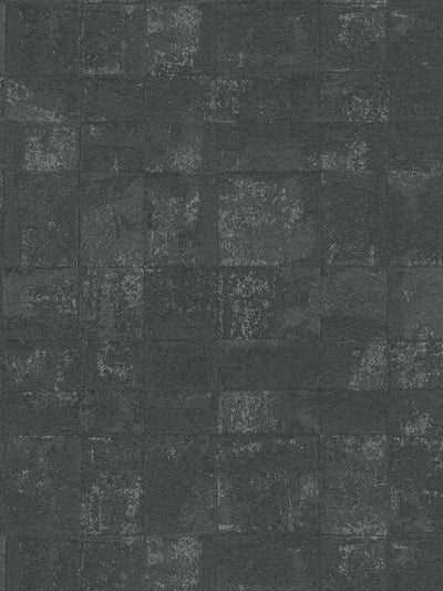 Tapetes ar flīžu izskatu un metālisku efektu, melnā krāsā - 1406652 AS Creation
