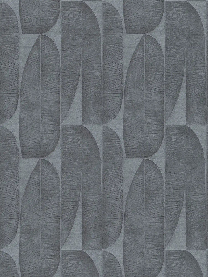 Geometrinen lehtikuvioinen tapetti, musta, antrasiitti, 1406450 AS Creation