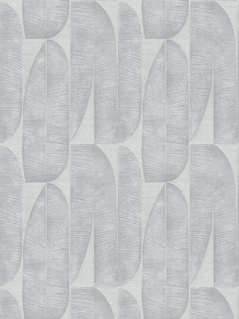 Wallpaper with geometric leaf pattern in grey, 1406446 AS Creation