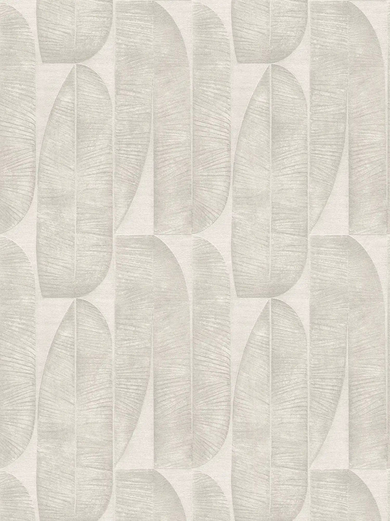 Wallpaper with geometric leaf pattern in taupe, 1406445 AS Creation