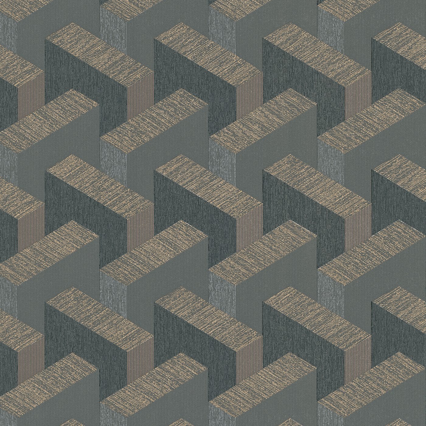 Tapetes ar ģeometrisku rakstu, ERISMANN, melnā un bronzas krāsā - 3753607 Erismann