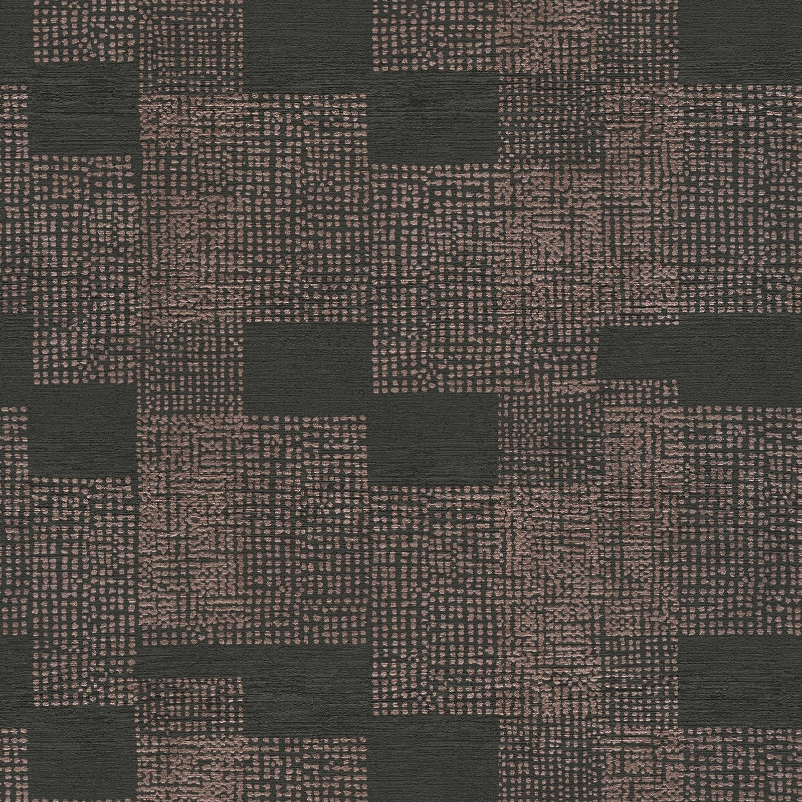 Tapetes ar ģeometrisku rakstu melnā un vara krāsā - AS Creation 1360344 AS Creation