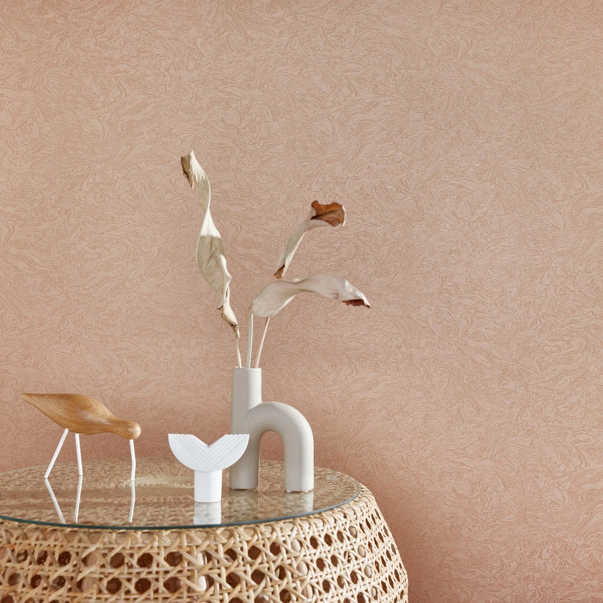 Tapetes ar izsmalcinātu abstrakta rakstu korāļu krāsā - 3741530 Erismann