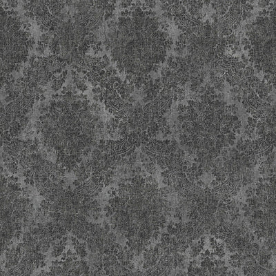 Tapetes ar klasisko ziedu ornamentu, melnā krāsā, 1220316 AS Creation