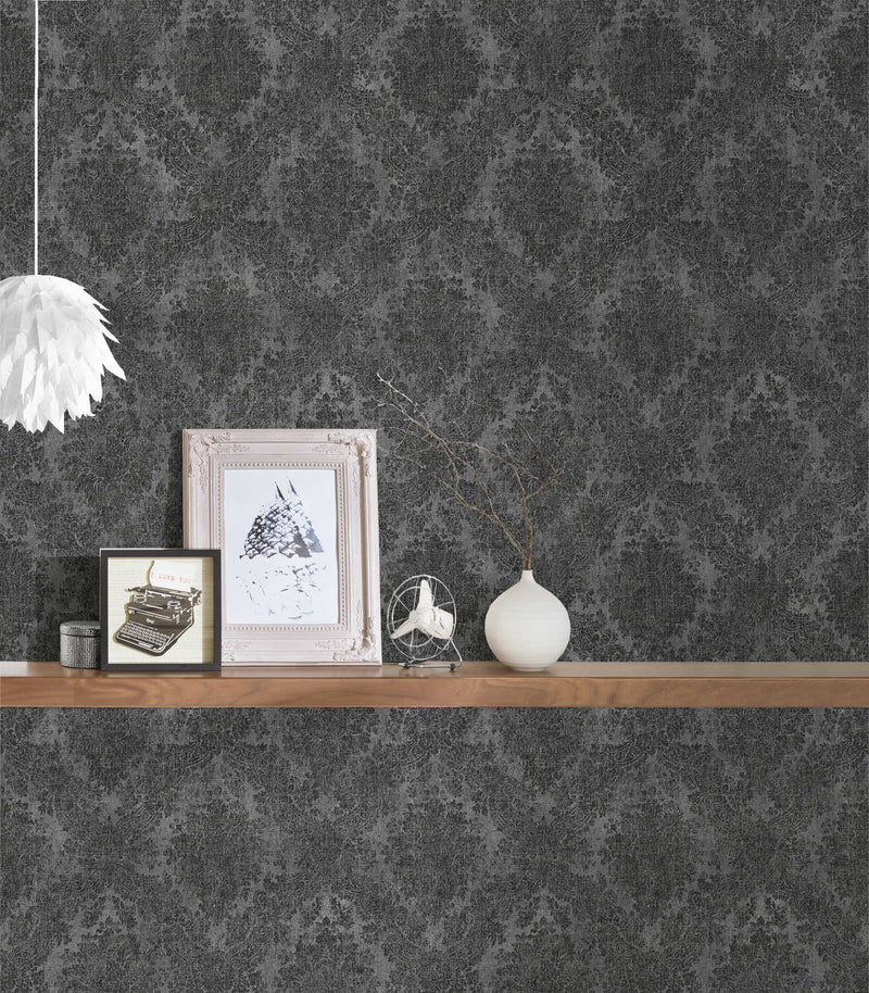 Wallpaper with a classic pattern AS Creation 33607-8 in black AS Creation