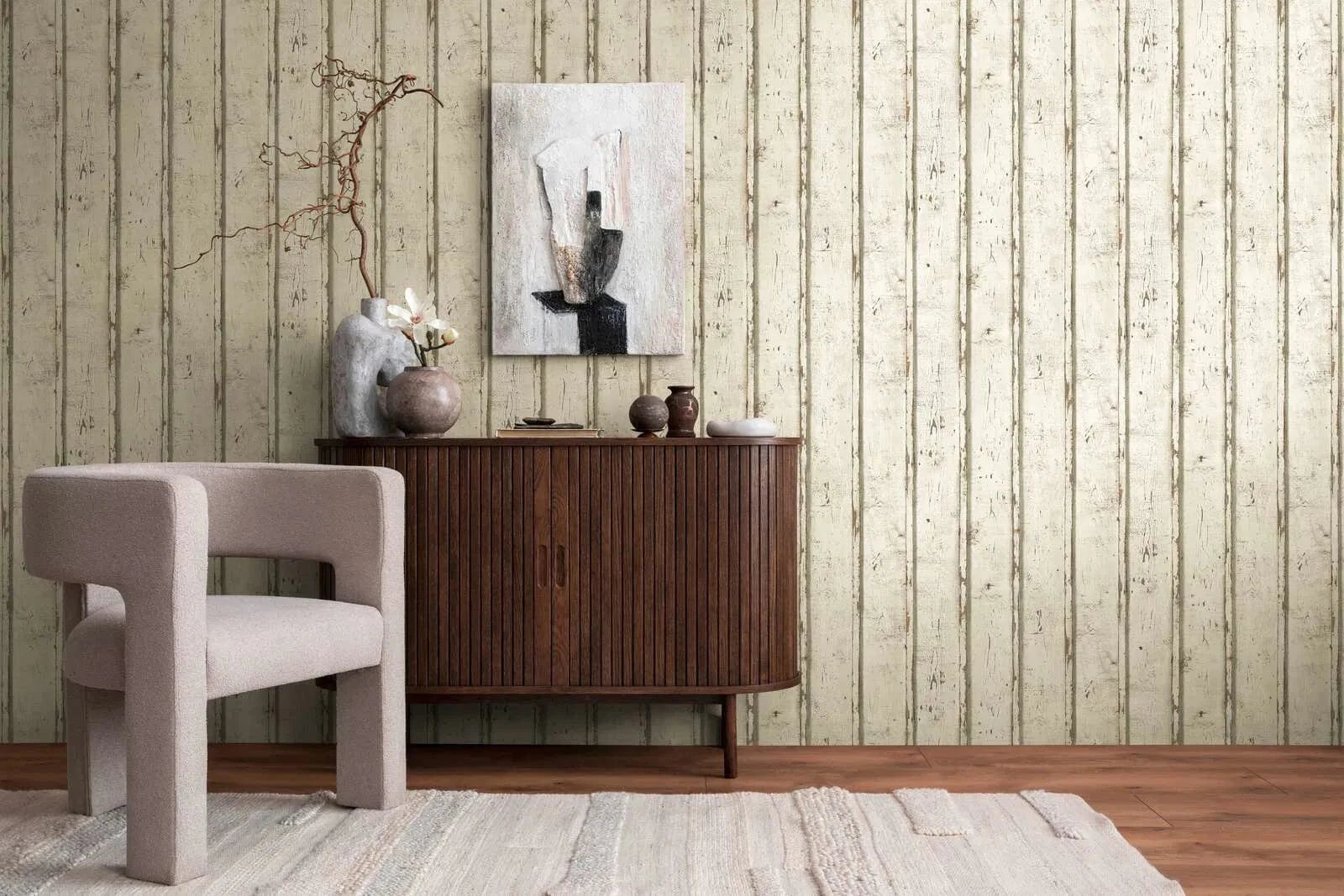 Tapetes ar koka rakstu, krēmkrāsā - 953701 - pasūtīt internetā AS Creation