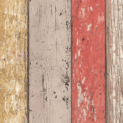 Tapetes ar koka rakstu vintage un lauku stilā - brūna, sarkana, 895127 AS Creation