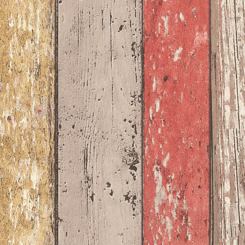 Tapetes ar koka rakstu vintage un lauku stilā - brūna, sarkana, 895127 AS Creation