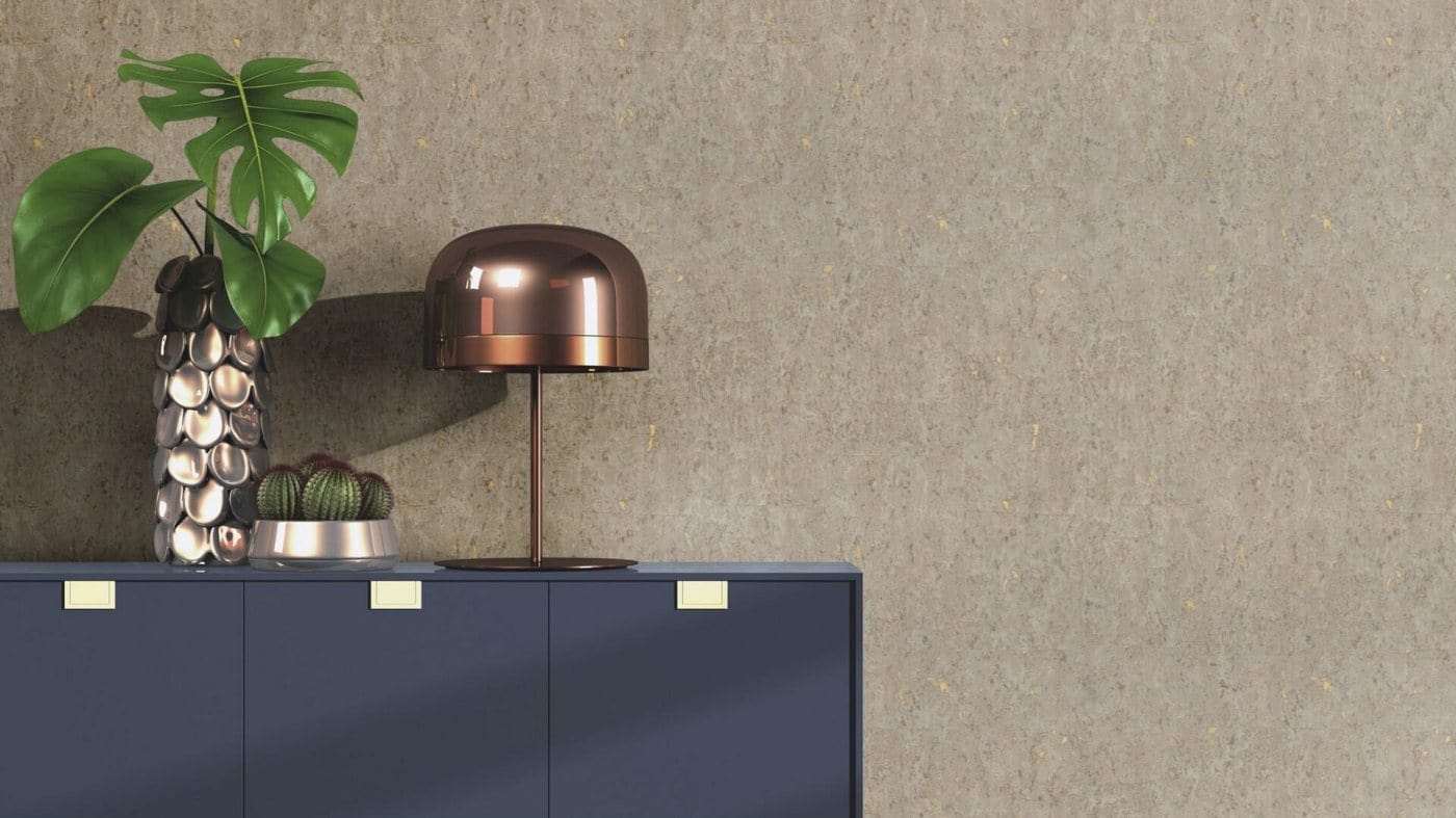 Tapetes ar korķa izskatu brūnā krāsā ar spilgtu patinu, RASCH, 538342 RASCH