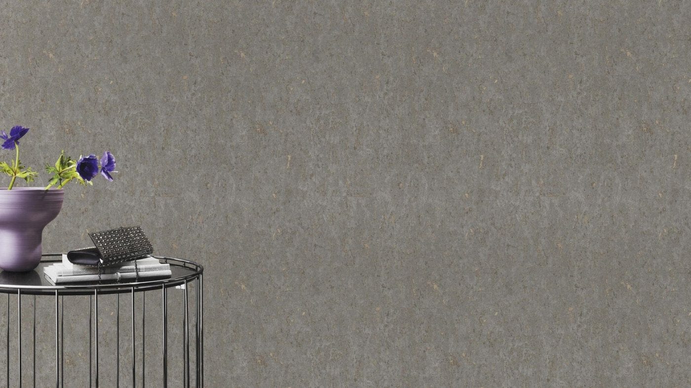 Tapetes ar korķa izskatu pelēkā krāsā ar zelta patinu, RASCH, 538335 RASCH