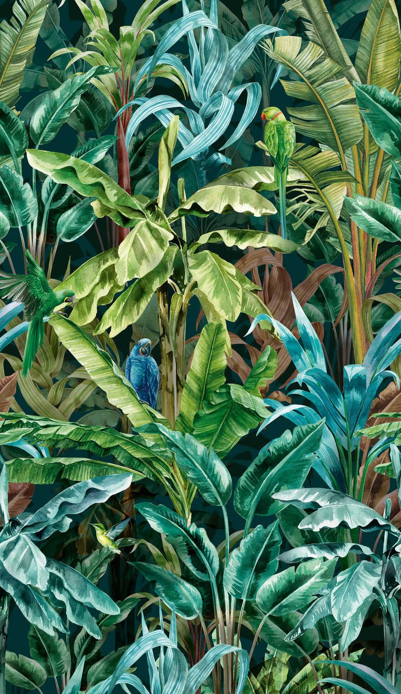 Tapetes ar košu džungļu rakstu - zaļā krāsā, 1375265 AS Creation