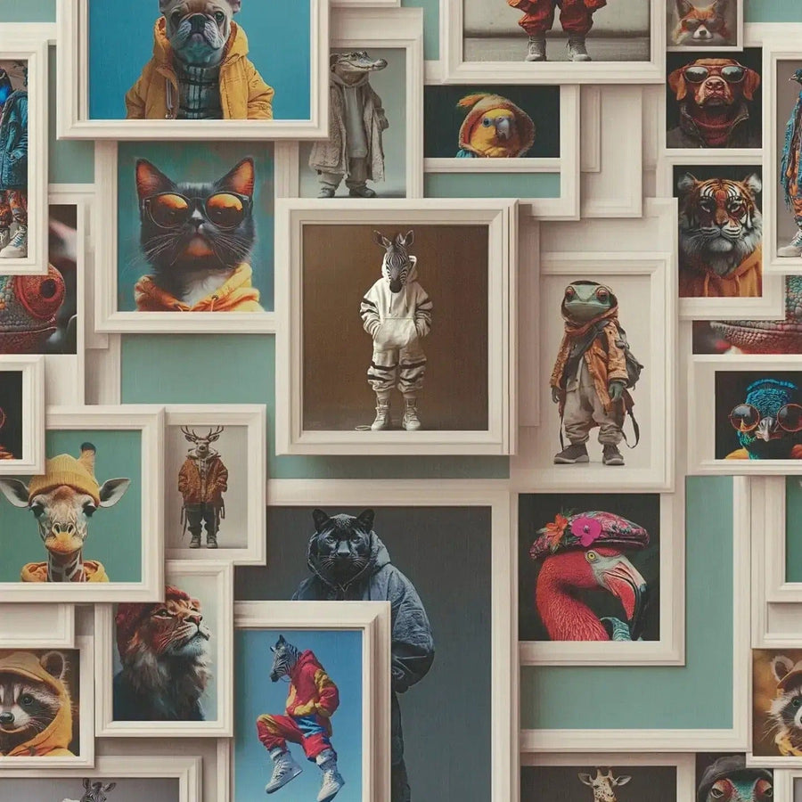 Tapetes ar kreativām fotokolāžām un  dzīvnieku portretiem - 3012502 AS Creation