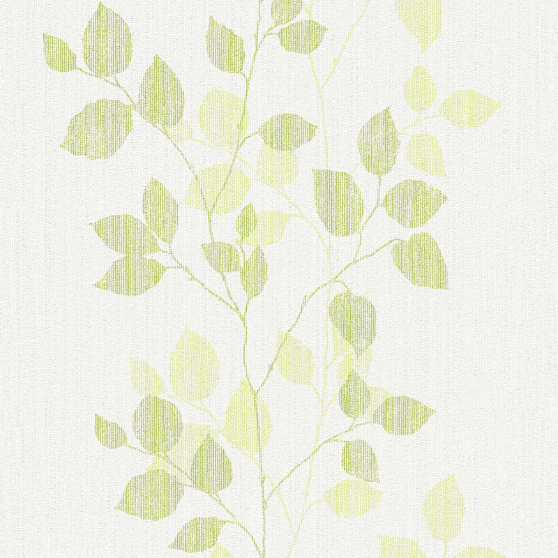 Tapetes ar lapu rakstu pavasara krāsās - zaļā, baltā, 1246735 AS Creation