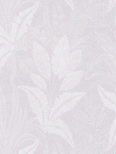 Tapetes ar lielu lapu rakstu viegli teksturētas -  gaiši violetā krāsā, 1406400 AS Creation