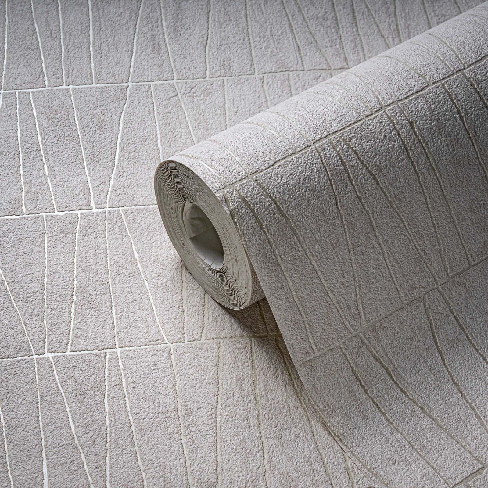 Tapetes ar lineāru rakstu - balta, zelta krāsā, AS 395062 AS Creation