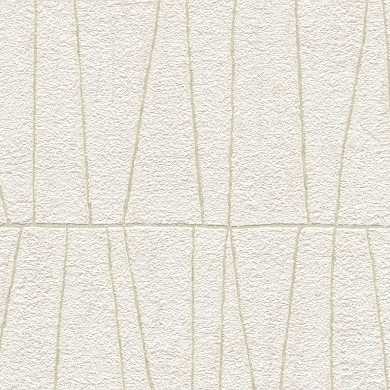 Tapetes ar lineāru rakstu - balta, zelta krāsā, 1403466 AS Creation