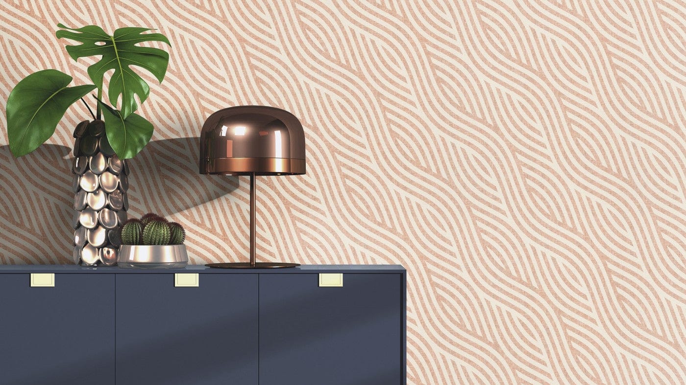 Tapetes ar līnijām, bēša un sarkanā krāsā - RASCH 2540045 RASCH