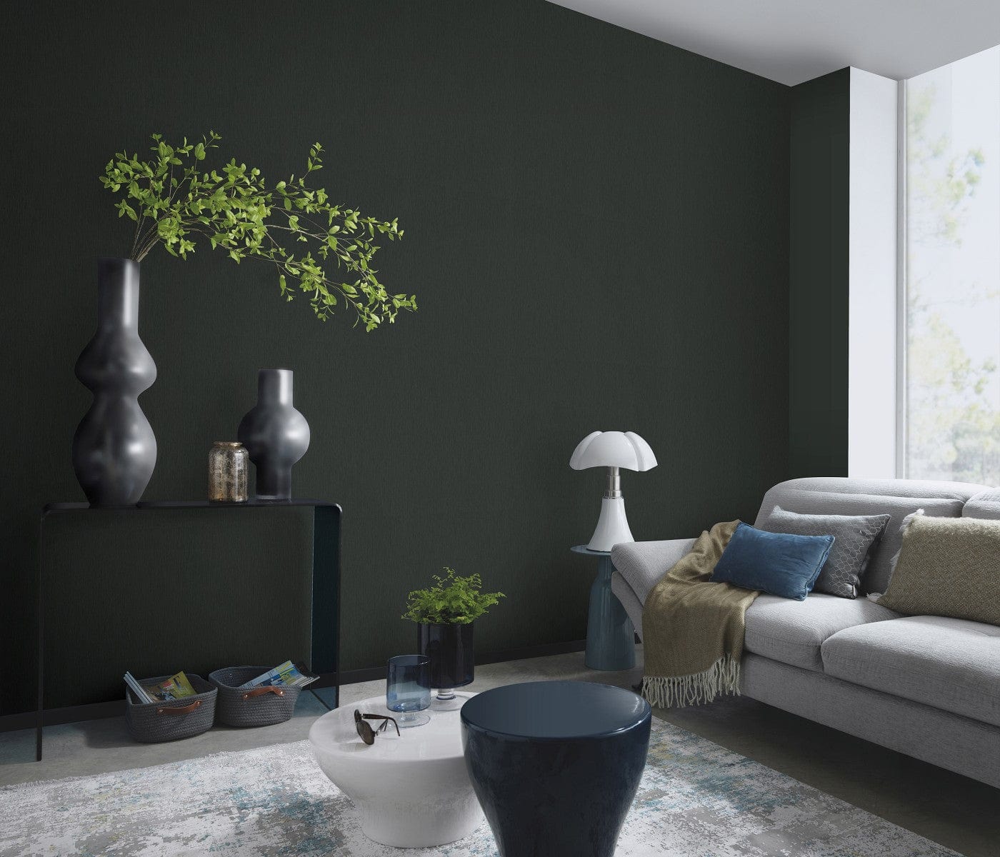 Tapetes ar līniju tekstūru melnā krāsā ar mirdzuma efektu, 1028115 Erismann