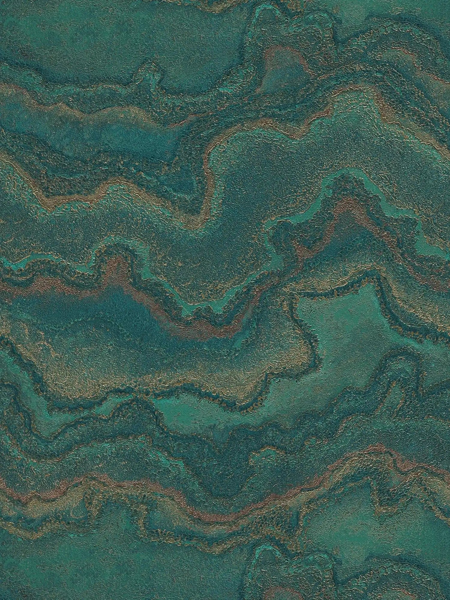 Skaistas tapetes ar marmora rakstu - zaļā, zelta krāsā, 396593 AS Creation