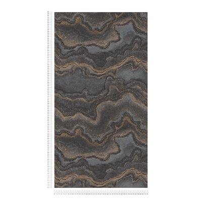 Wallpaper with marble pattern - black and gold, 1406462 AS Creation