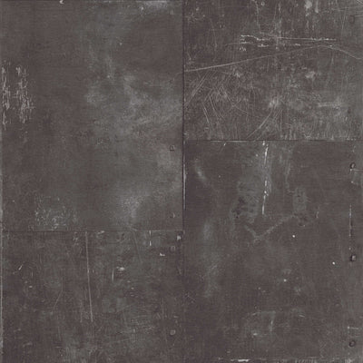Tapetes ar metāla un dzelzs loksnes izskatu - melnā krāsā, 3527267 AS Creation
