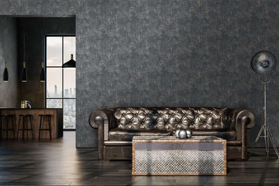 Wallpaper with metallic accents - black with gold elements, 1406637 AS Creation