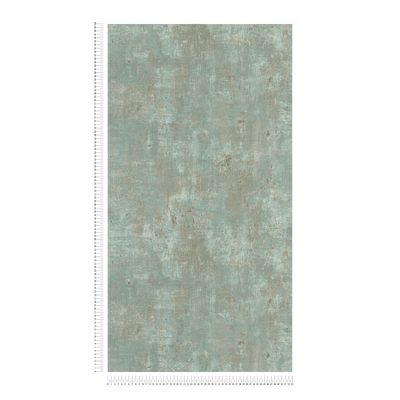 Wallpaper with metallic accents - green with gold elements, 1406640 AS Creation