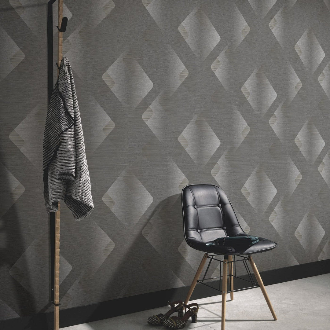 Tapetes 3776613: Smalkas līnijas, pelēka Erismann