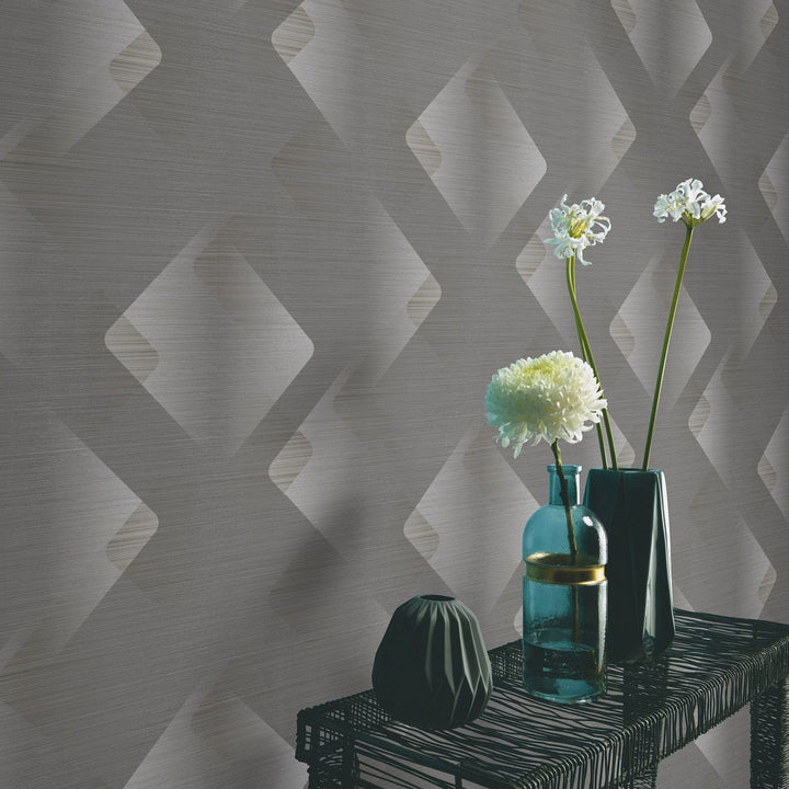 Tapetes 3776613: Smalkas līnijas, pelēka Erismann