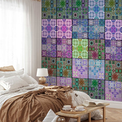 Tapetes ar mozaīku violetā un zaļā krāsā - Cornucopia, 89728 G ART