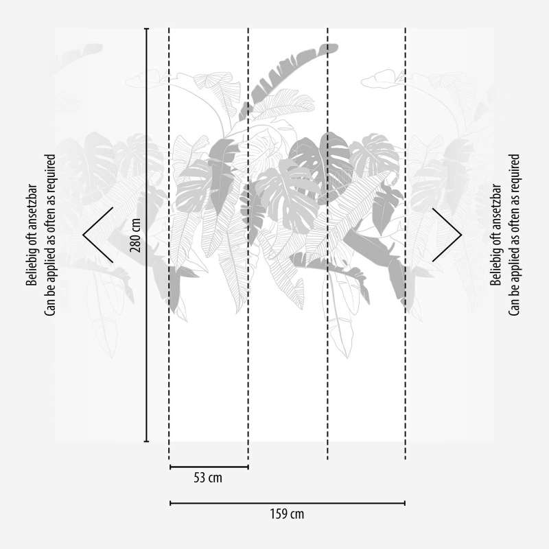 Džungļu tapetes ar palmu lapu motīvu - baltā, pelēkā krāsā, 389101 AS Creation