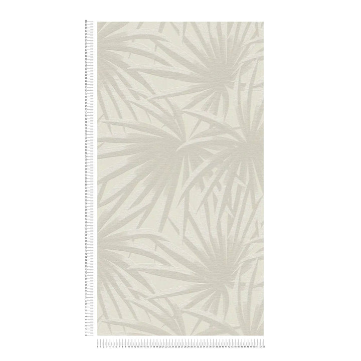 Tapetes ar palmu lapu rakstu maigās krāsās – taupe krāsā - 393381 AS Creation