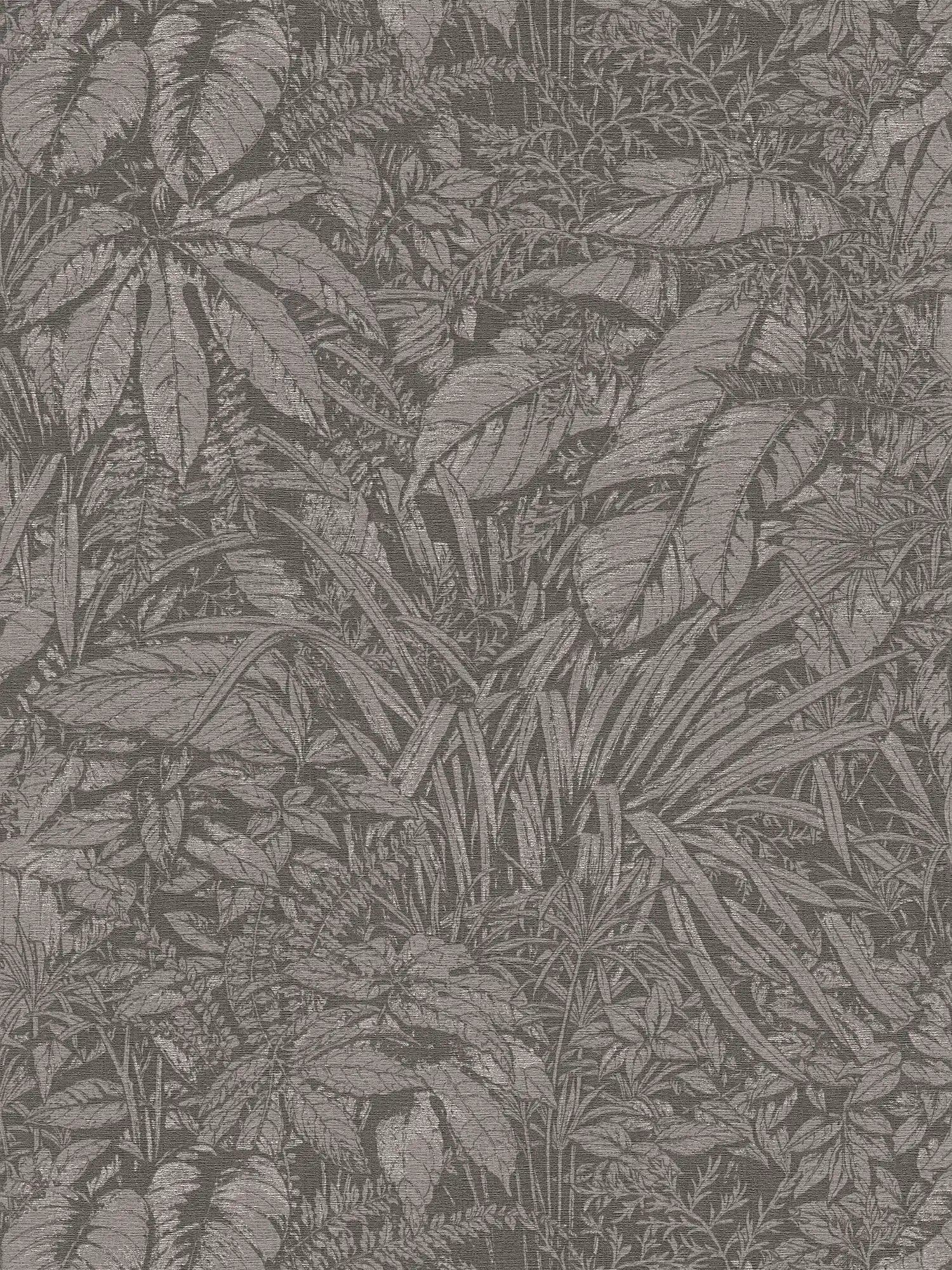 Tapetes guļamistabai ar palmu lapu rakstu tumšos toņos, 395607 AS Creation