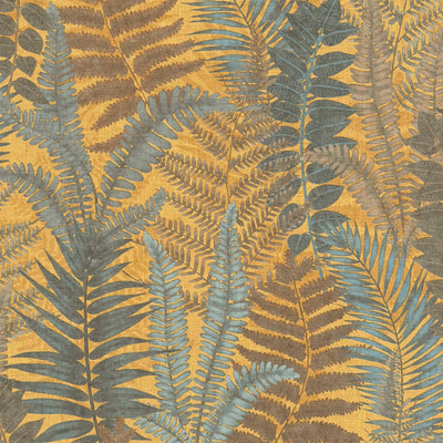 Tapetes ar papardes lapām, matētas: dzeltena, zaļa, 1400400 AS Creation