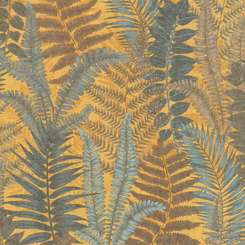 Tapetes ar papardes lapām, matētas: dzeltena, zaļa, 1400400 AS Creation