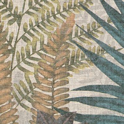 Tapetes ar papardes lapām, viegli teksturētas, matētas - daudzkrāsainas, 1400377 AS Creation
