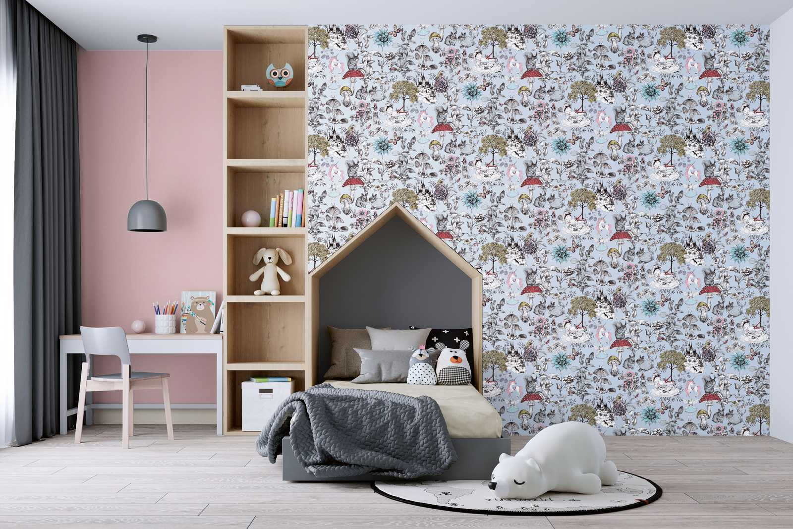 Tapetes ar pasakas motīvu pelēkos toņos, 381202, Bez PVC 🌿 AS Creation