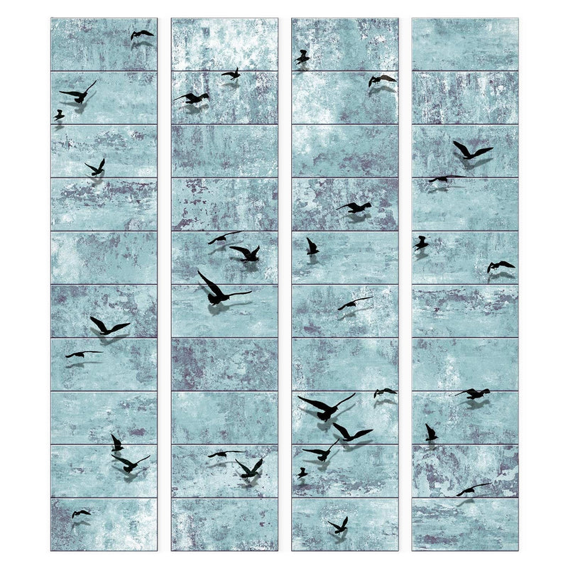Tapetes ar putnu siluetiem uz zila betona fona, 89676 G ART