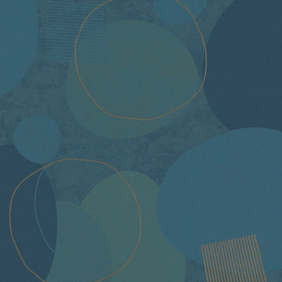 Tapetes ar retro grafisku rakstu tumši zilā krāsā, AS Creation 1361641 AS Creation